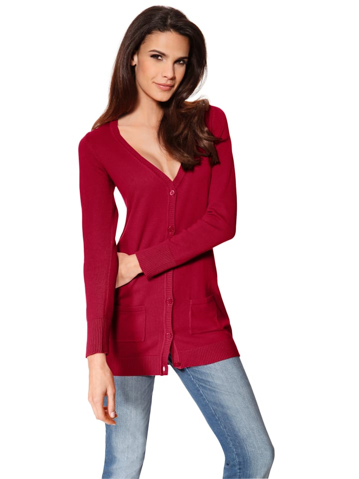 Feinstrickjacke in rot