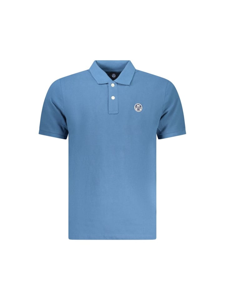 Blau Baumwolle Herren Polo Hemd