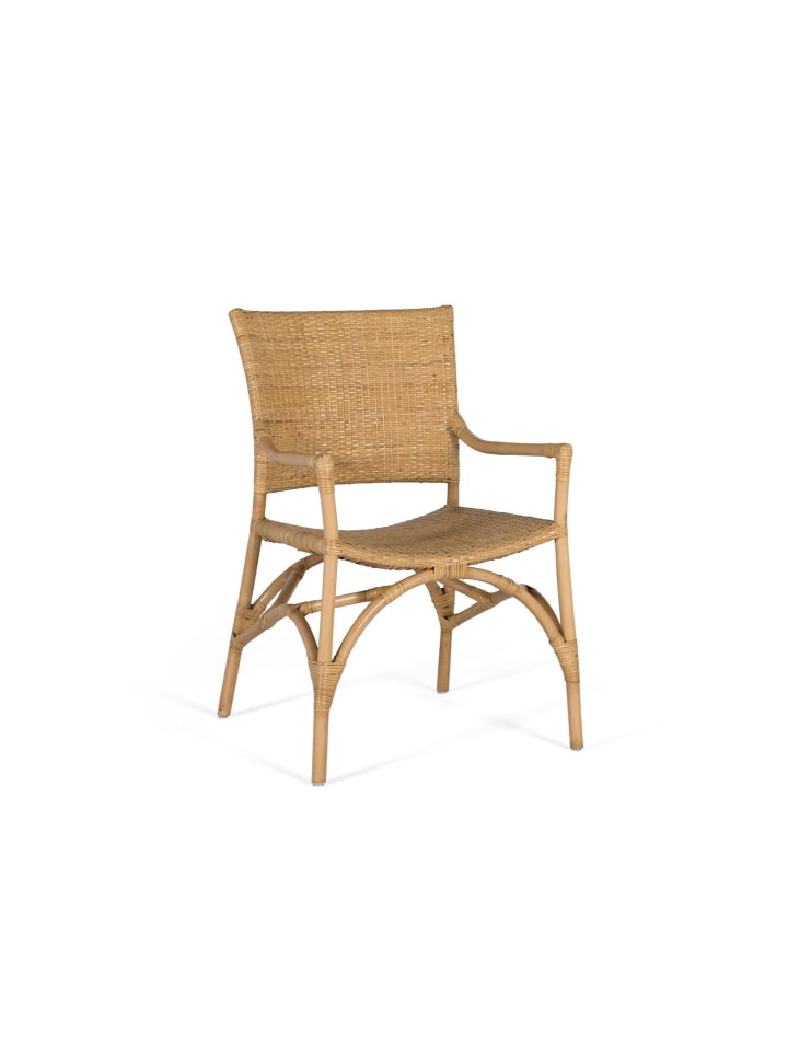 2-er Set: Stühlen aus Rattan und Bambusstruktur in Brown