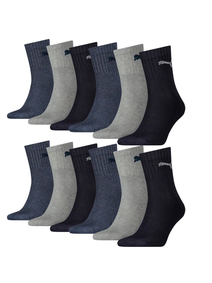 Socken 12 Paar Puma Short Crew in 532 - navy/grey/nightshadow b