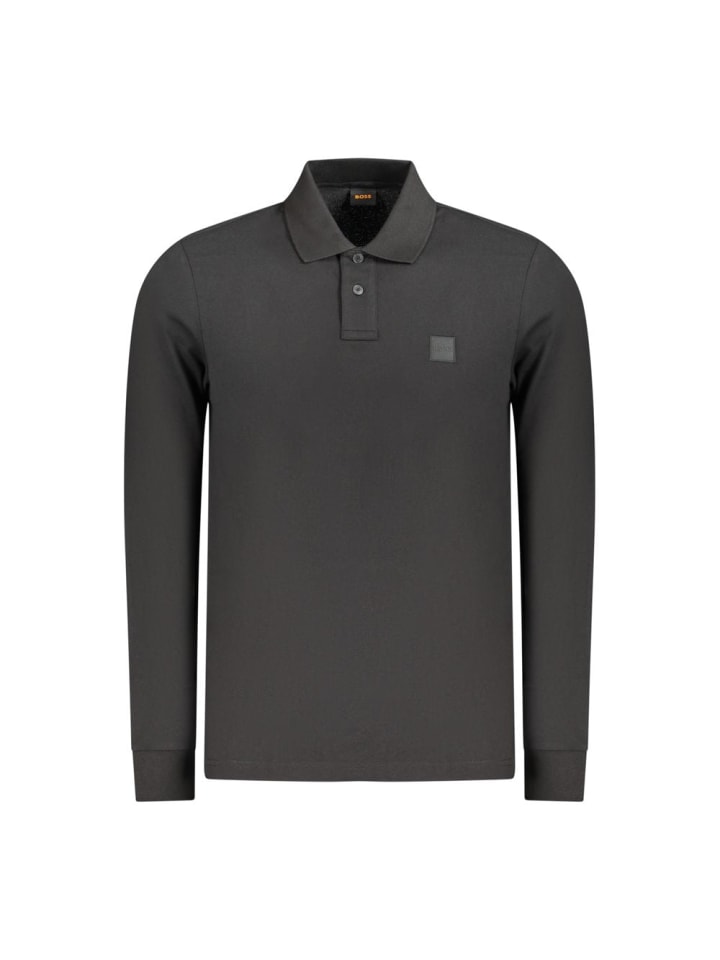 Schwarz Baumwolle Herren Polo Hemd