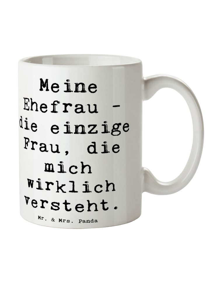 Tasse Ehefrau Verständnis mit Spruch in Weiß