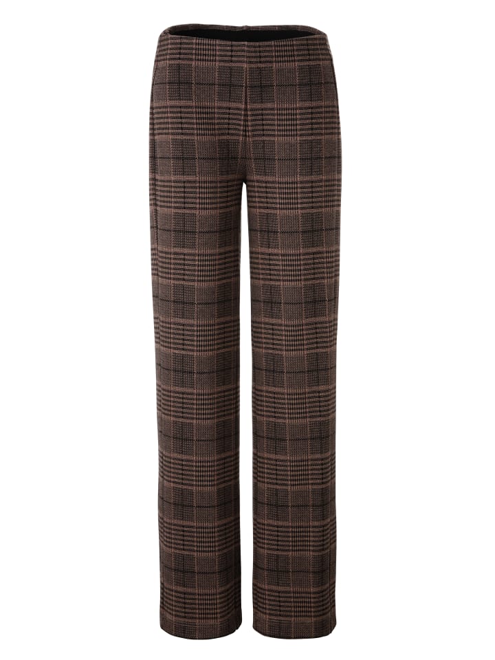 Schlupfhose in schwarz-beige-rot