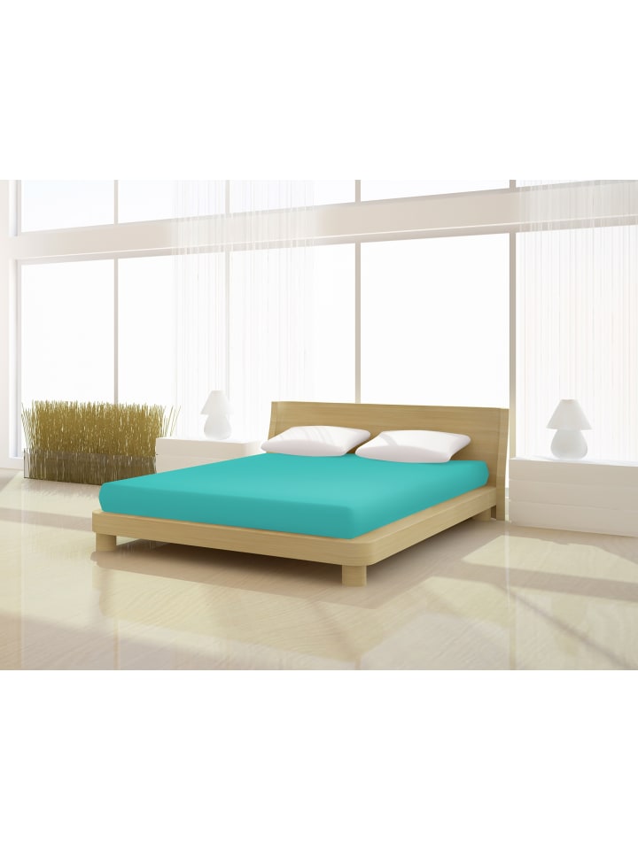 Spannbetttuch Elastan basic 140-160 x 200-220 cm in türkis