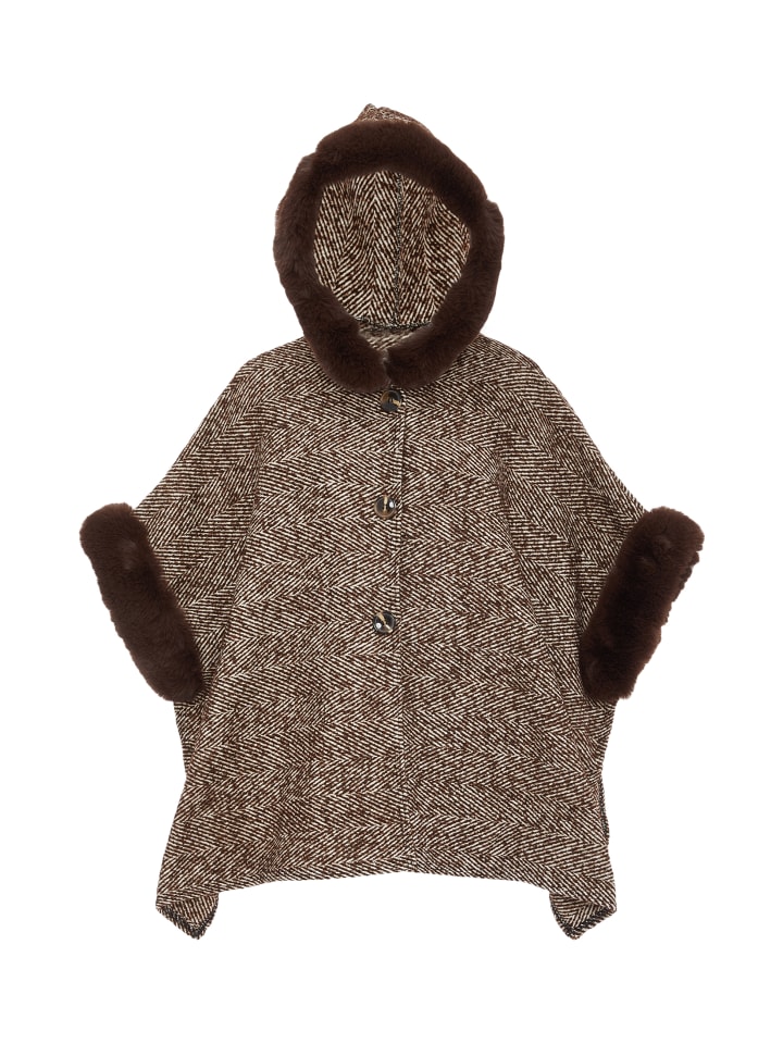 Women Poncho in Braun