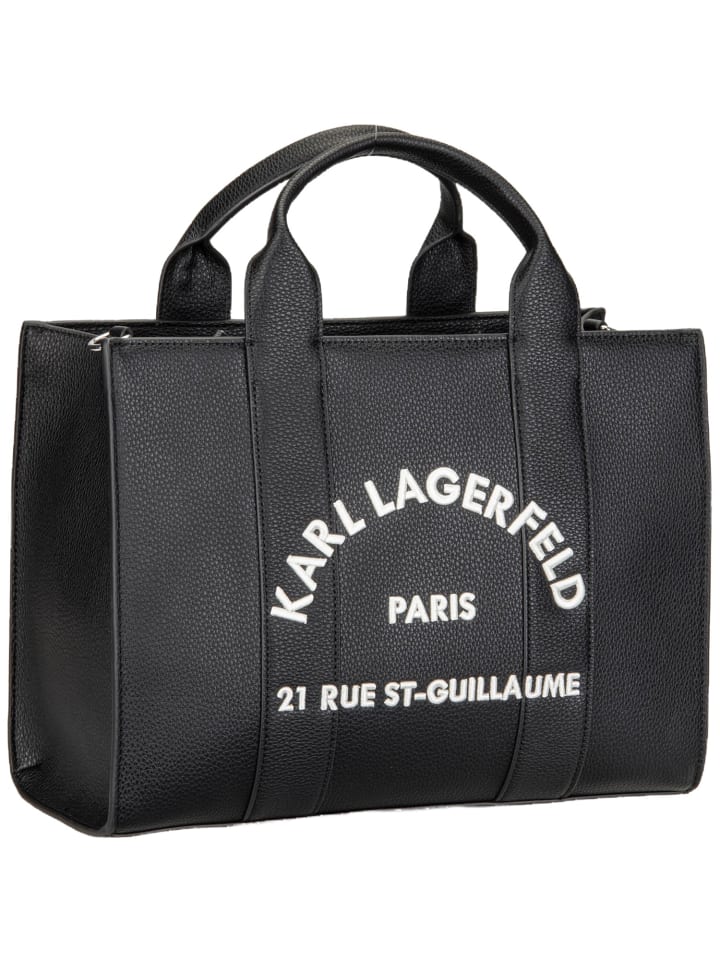 Handtasche K/RSG MD Square Tote Pebbled Emb in White/Black