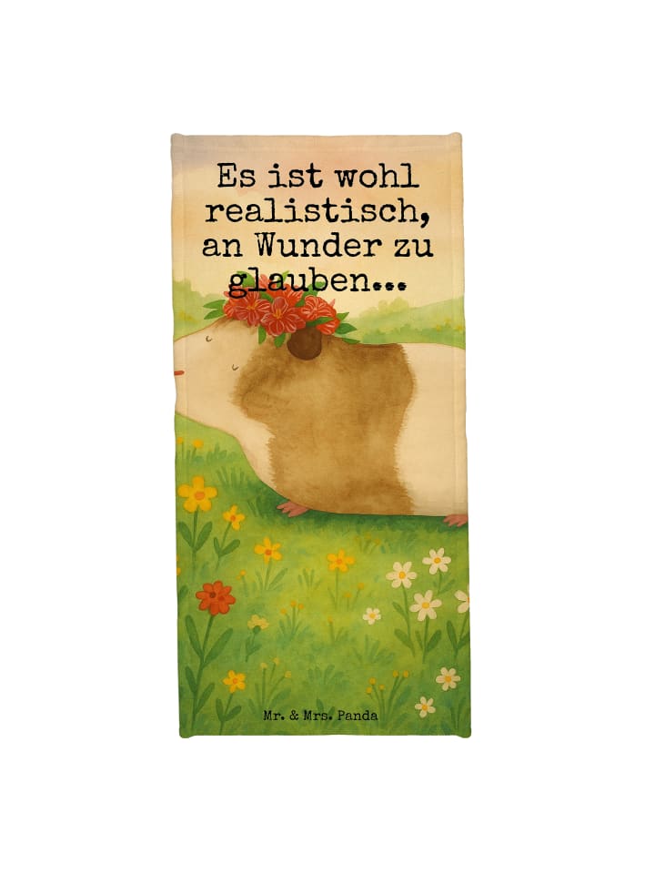 Badhandtuch Meerschweinchen Weisheit Design mit... in Gelb Pastell