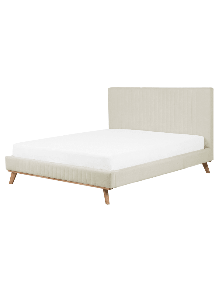 2-tlg Doppelbett TALENCE in Beige/Braun