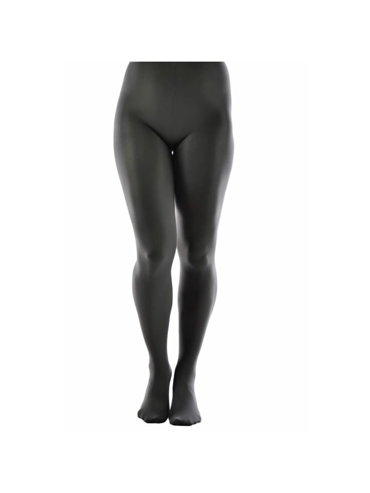 Blickdichte und warm 60 DEN Mikrofaser Strumpfhose ohne Muster in Graphit Grau