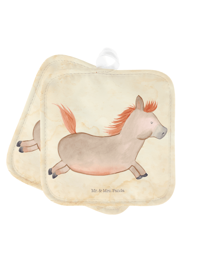 Topflappen Pferd Springen ohne Spruch in Vintage