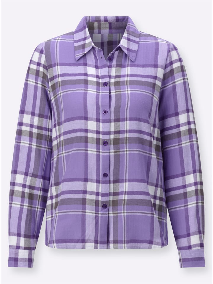 Karo-Bluse in lila-lavendel-kariert