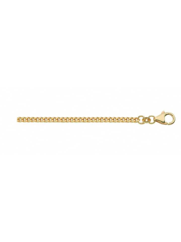 Damen 925 Silber Flach Panzer Halskette Ø 1,4 mm in vergoldet