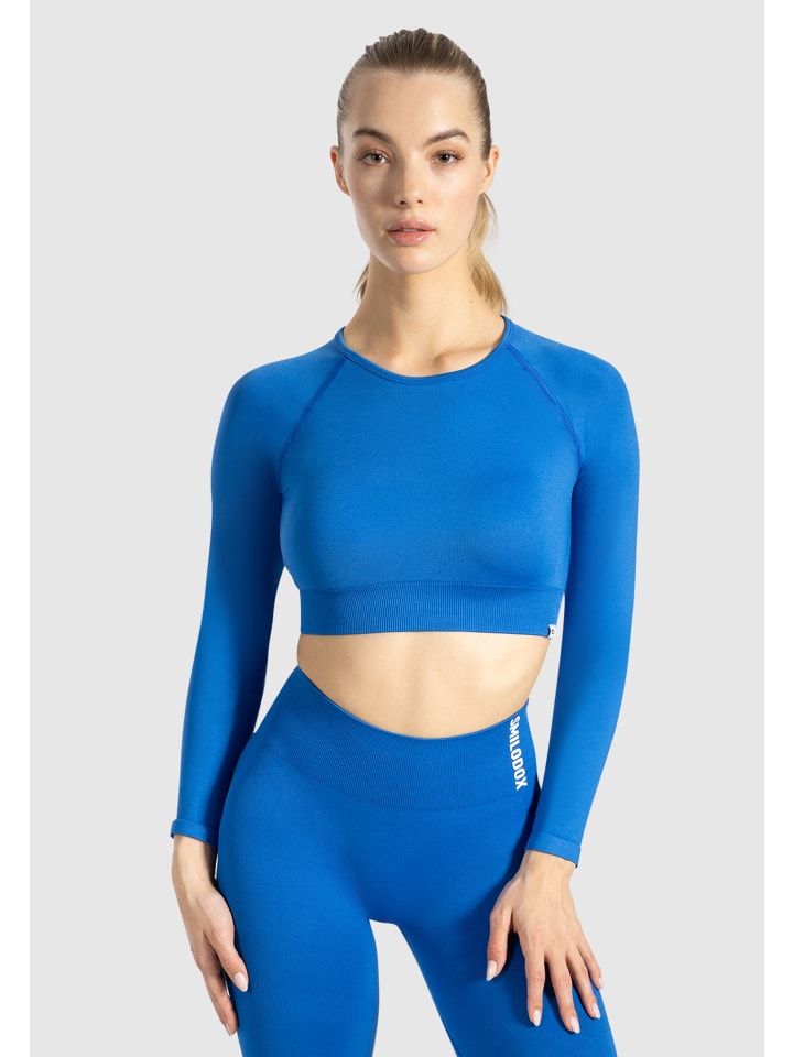 Crop Longsleeve Maysa in Blau