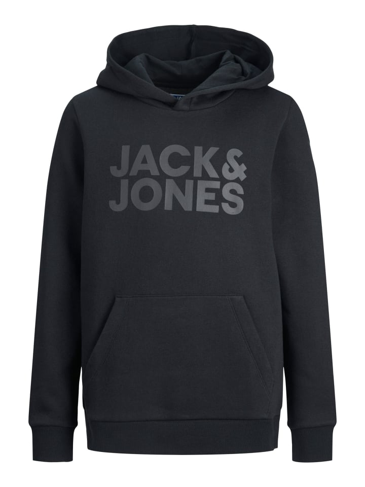Kapuzensweatshirt JJECORP LOGO SWEAT HOOD JNR in black