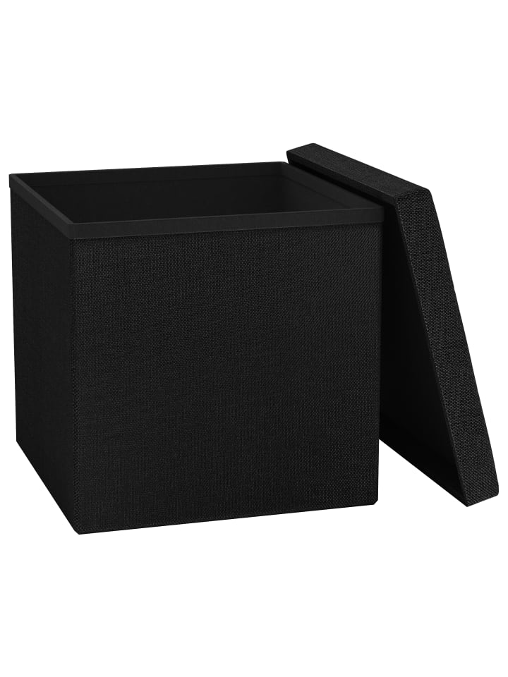 Stoff Sitztruhe Sitzbank Truhe Box Hocker Boxas in Anthrazit
