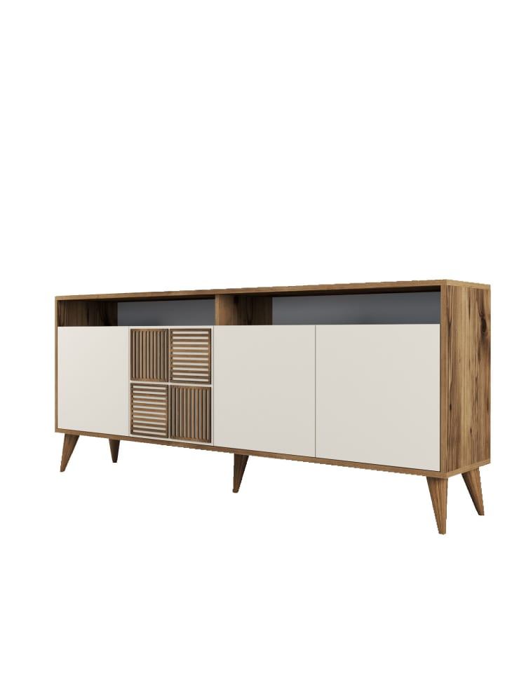 Sideboard MILAN in Ecru - (W)180 x (H)78,6 x (L)35 cm