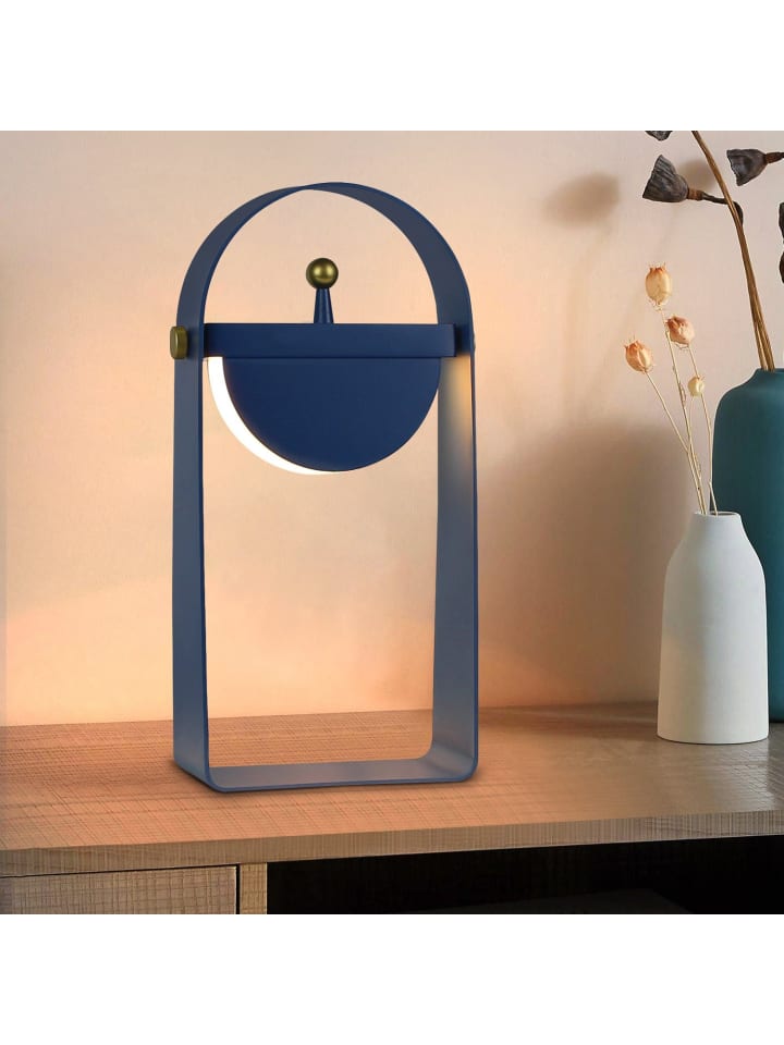 Tischleuchte LED in blau tragbare 3000K Warmweiß Stimmungslicht mit Akku
