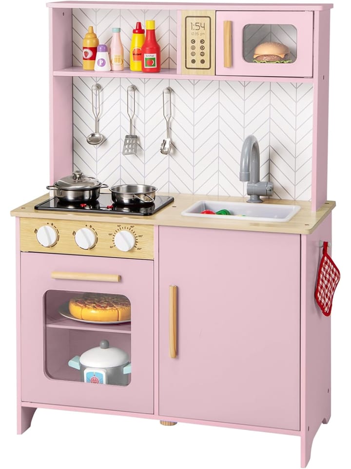 Kinderküche mit Zubehör in Rosa