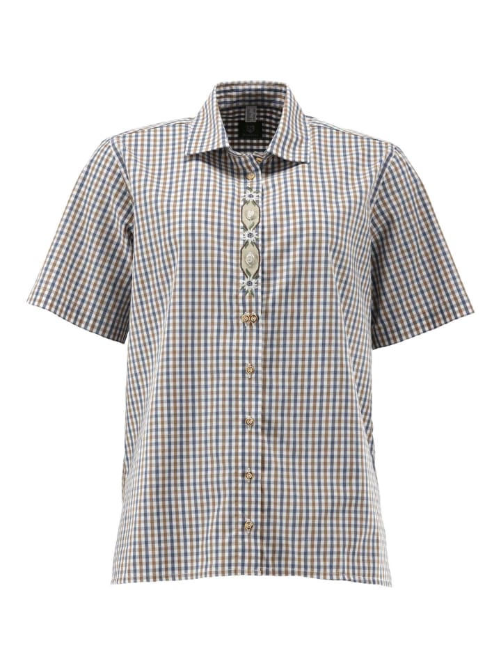 Trachtenbluse Wyfop in mittelbeige