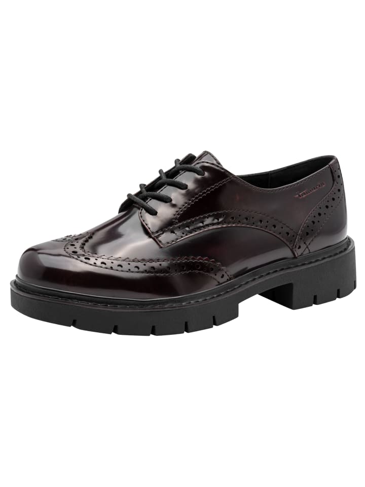WIDE FIT Halbschuh in BORDEAUX BOX