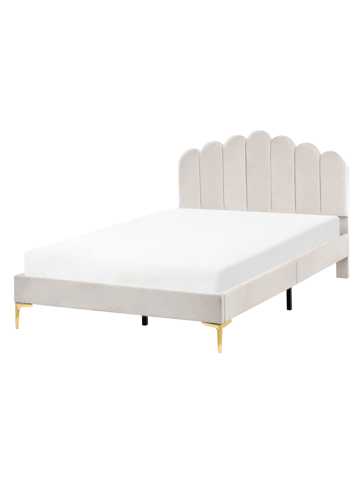 2-tlg Doppelbett SAUVIAN in Weiß/Gold