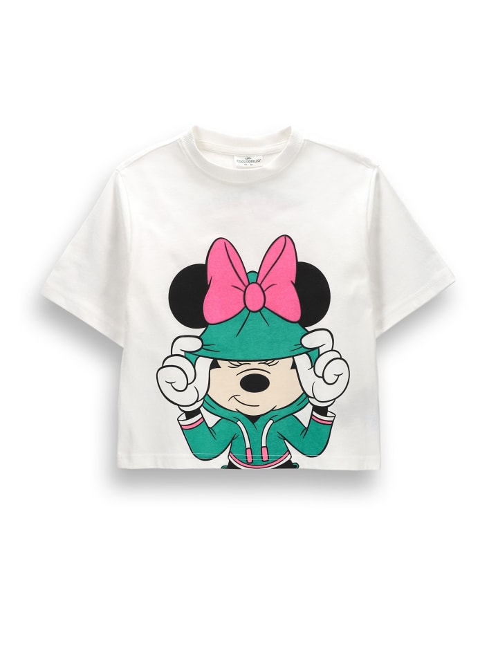 Baumwoll-T-Shirt mit kurzen Ärmeln in ecru