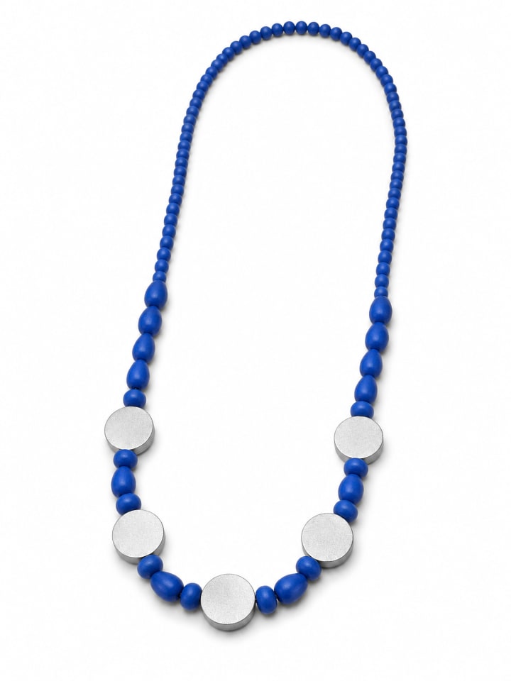 Lange Kette " Orbit " in blau