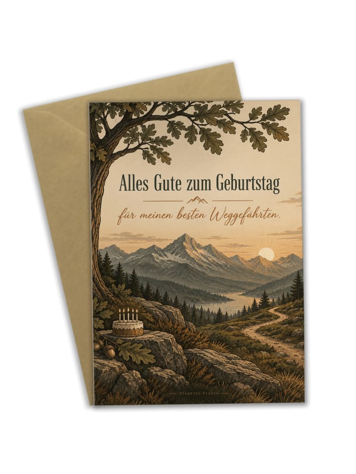 Geburtstagskarte Berg naturverbunden Design mit... in Weiß