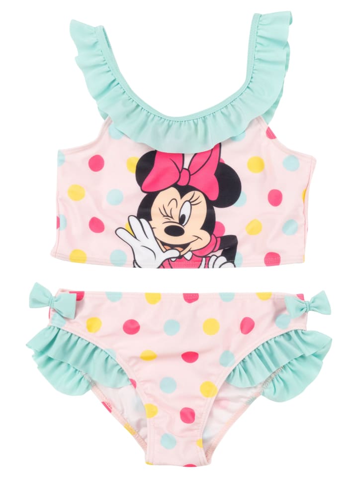 Disney Minnie Mouse Bikini mit Rüschen Zweiteiler Schwimmanzug in Mehrfarbig
