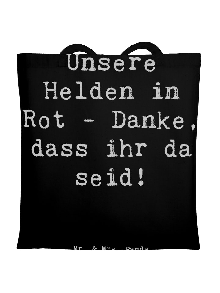 Einkaufsbeutel Spruch Feuerwehrmann Helden mit ... in Schwarz