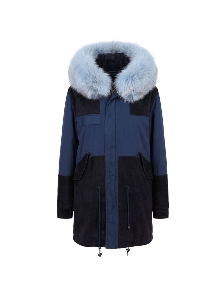 Blau Baumwolle Damen Jacke
