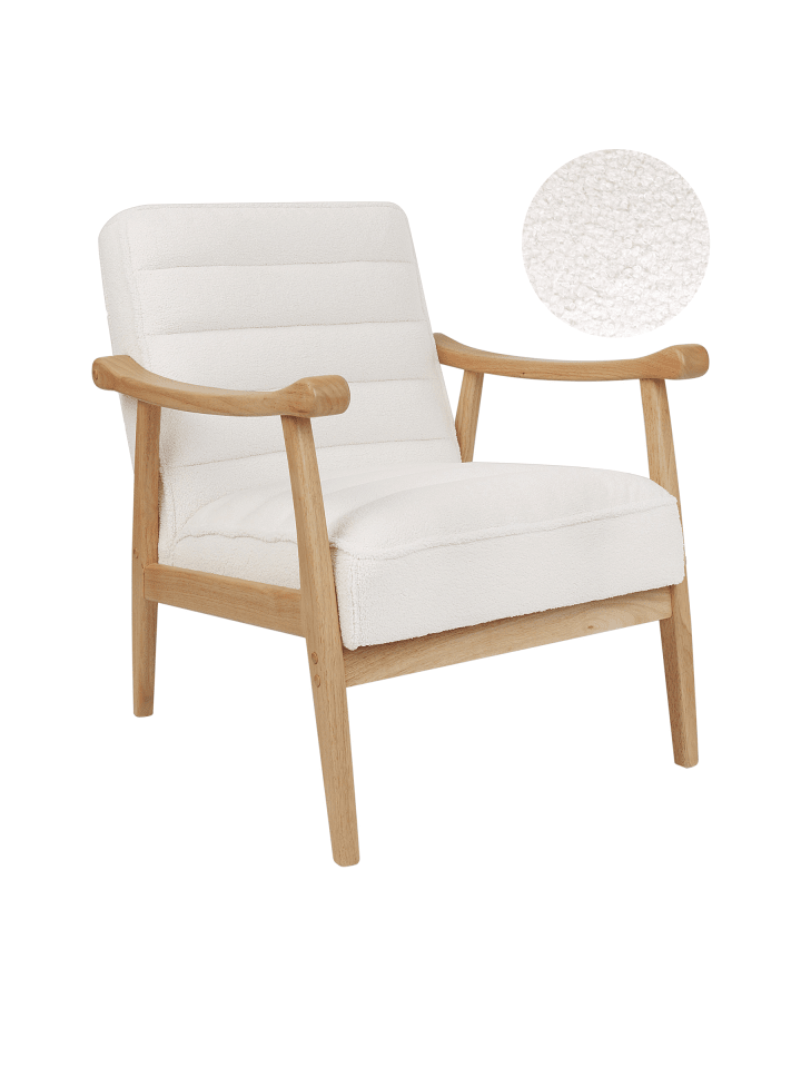 Sessel LEKNES in Weiß/Braun - (W) 62 x (H) 79 x (L) 74 cm