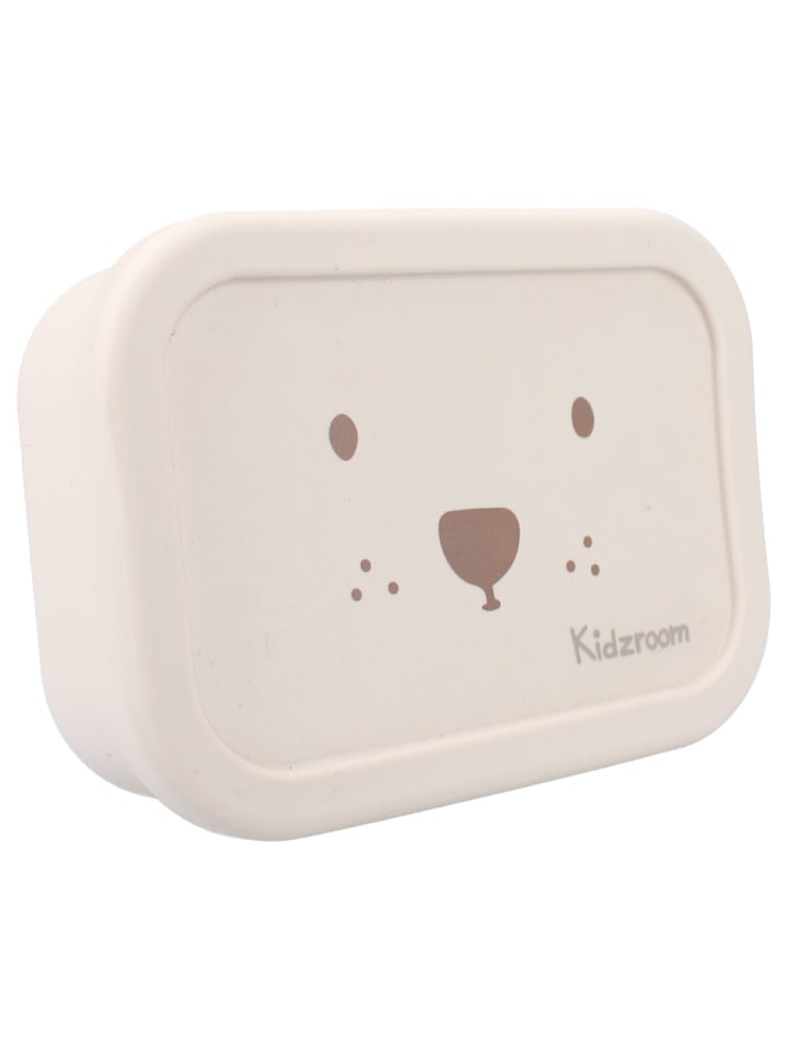 Kidzroom Kinder Lunchbox aus Silikon – Brotdose mit süßem Teddybär in Beige