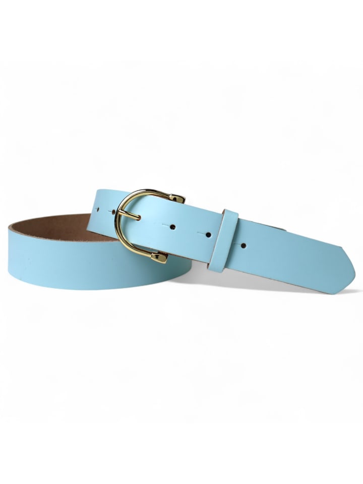 Ledergürtel in Aqua