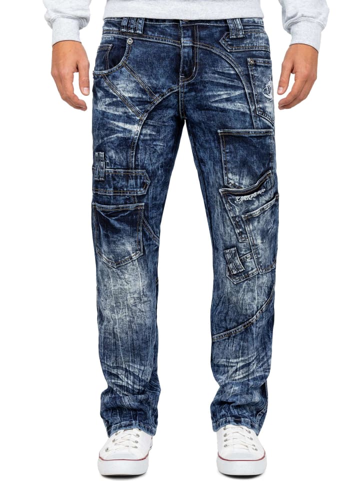 Herren Regular Fit Jeans Stonewashed in Blue