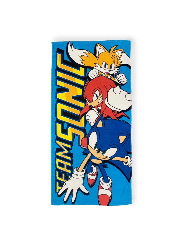 Sonic Strandtuch Blaues Baumwollhandtuch für Kinder, 70cm x in Blau