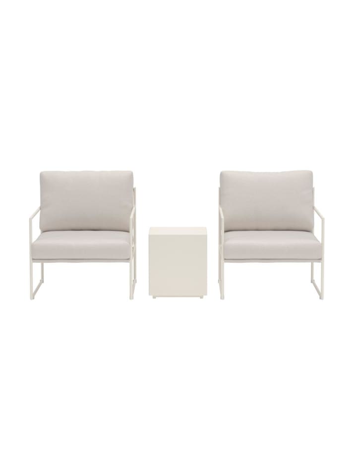 Lounge-Set Lissabon (3-teilig) Beige 40 x 40 cm