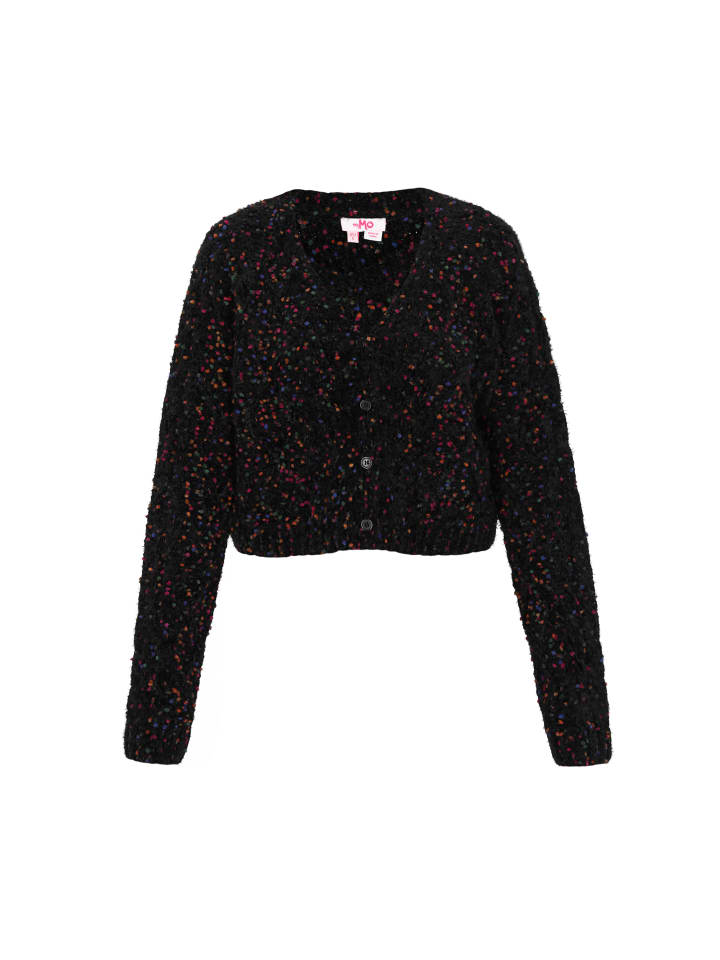 Women Cardigan in black multicolor