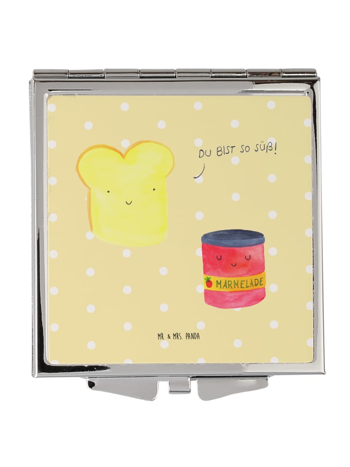 Kosmetikspiegel Toast Marmelade ohne Spruch in Gelb Pastell