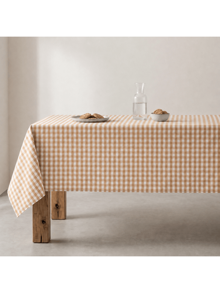 Tischdecke „Vichy“ in Beige