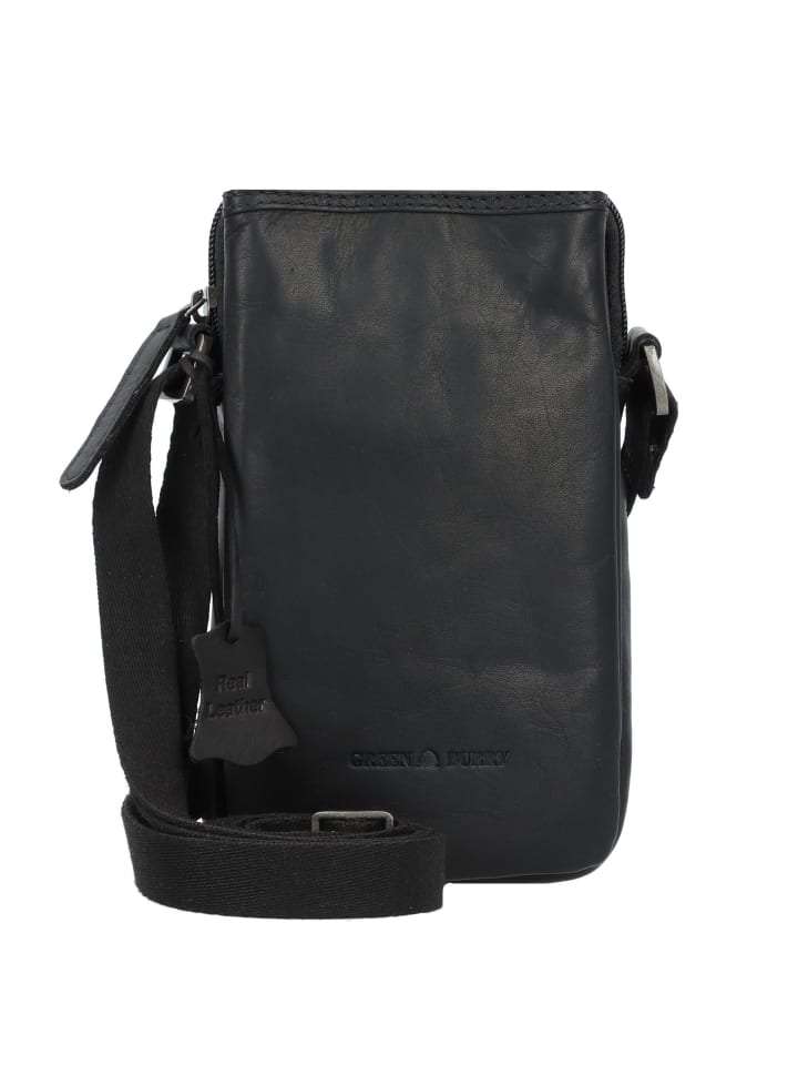 Pure Black Handytasche Leder 11 cm black