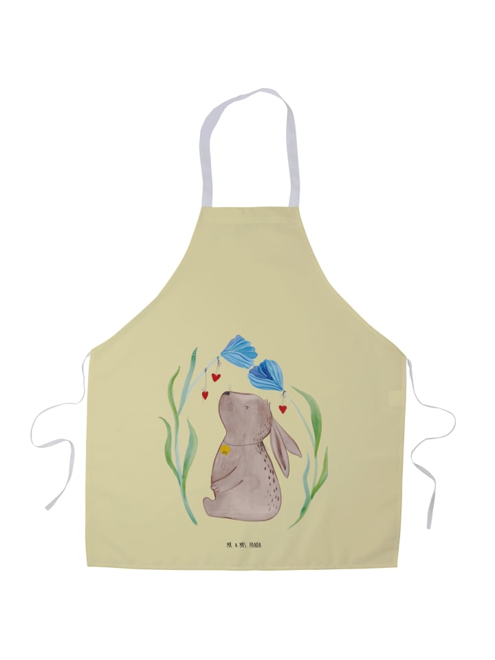 Schürze Hase Blume ohne Spruch in Gelb Pastell