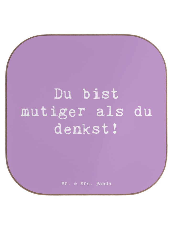 Tassenuntersetzer Spruch Alleine schlafen lerne... in Lavendeltraum