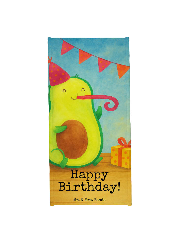 Badetuch Avocado Geburtstag Design mit Spruch in Weiß