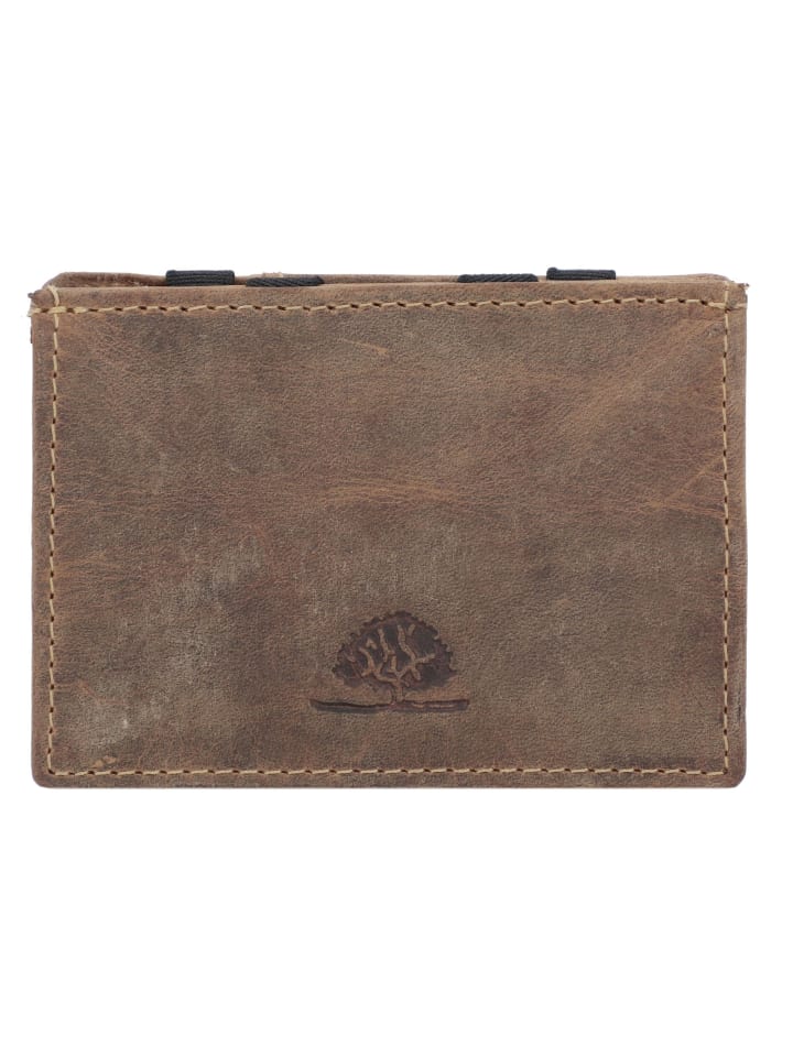 Vintage Geldbörse Leder 7.5 cm brown