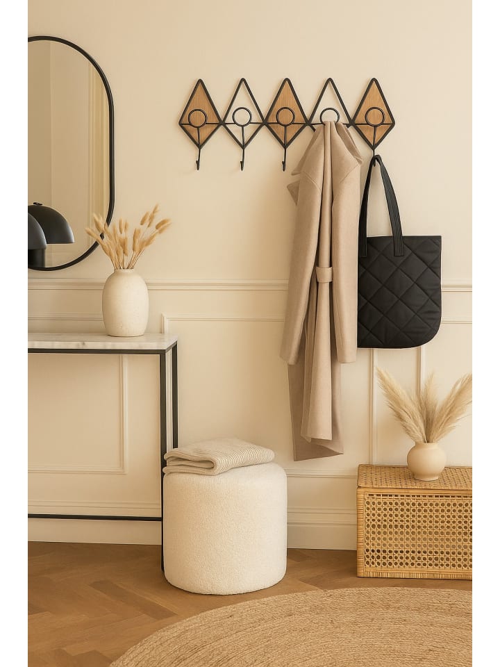 Hakenleiste Wandgarderobe in schwarz