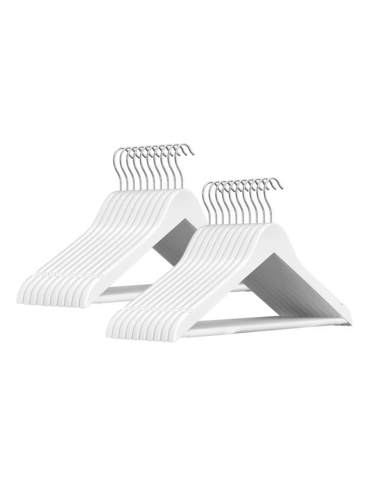 20er-Set: Kleiderbügel Cason in Weiß-Silbern - (B)23 x (H)1.2 x (T)44.5 cm