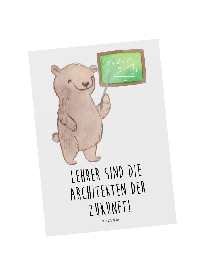 Postkarte Lehrer Zukunftsarchitekten mit Spruch in Weiß