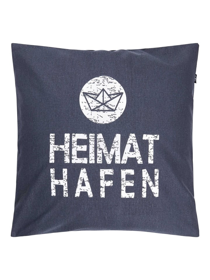 Kissenbezug "Heimathafen" 50x50cm in navy