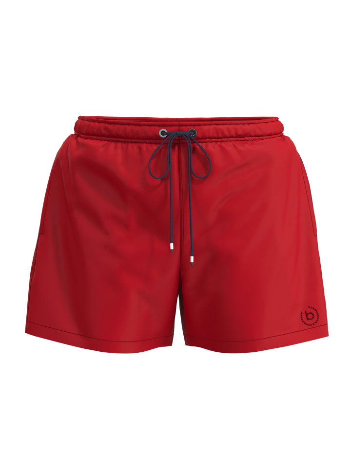 Badeshorts Amalfi in rot-mittel-uni